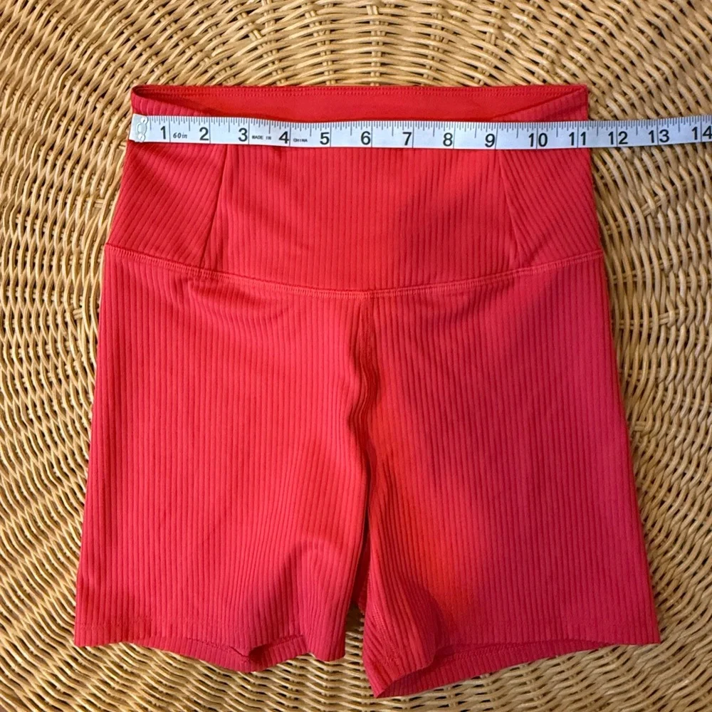 Girlfriend Collective XS Red Ribbed Run Short - Picture 5 of 7